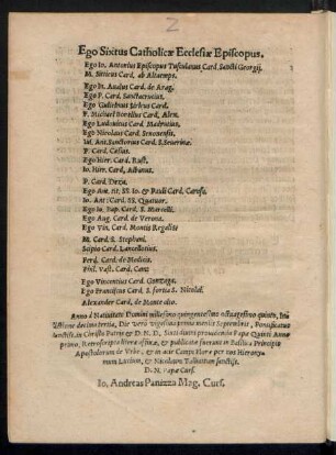 Ego Sixtus Catholicae Ecclesiae Episcopus.