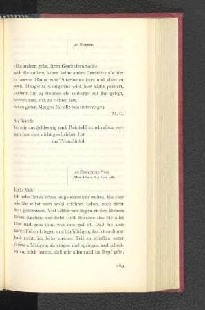An Ernestine Voss Wandsbeck, den 7. Januar 1780