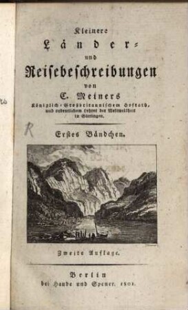 Kleinere Länder- und Reisebeschreibungen, 1