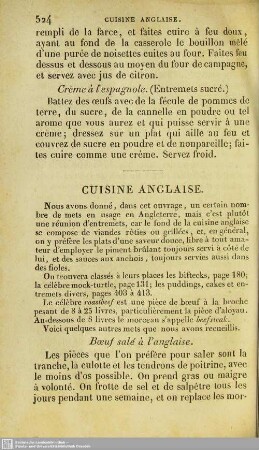 Cuisine Anglaise