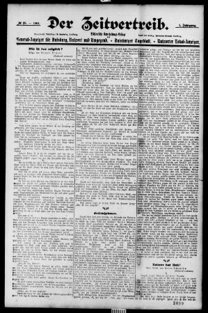 Der Zeitvertreib. 1901-1903