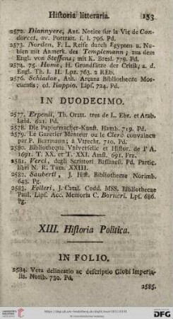 XIII. Historia Politica