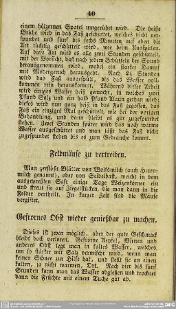 Feldmäuse zu vertreiben