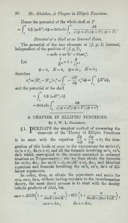 A chapter in elliptic functions.