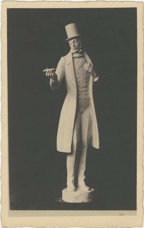 Herr mit Gehrock und Zylinder, in Hand Zigarre: Modell;