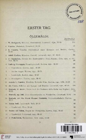 Ölgemälde (Nr. 1-98)
