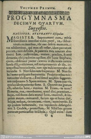 Progymnasma Decimum Quartum. Suggestio