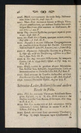 46-62, Schweins-Leder, Italienische und andere Bände in Folio