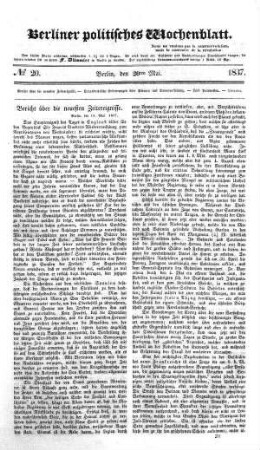 No 20, 20. Mai 1837