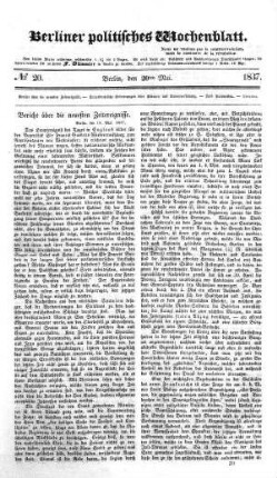 No 20, 20. Mai 1837