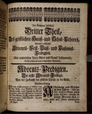 Dritter Theil, Des geistlichen Hauß- und Schul-Lehrers [...]
