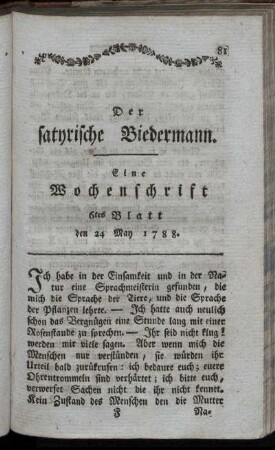 6. Blatt den 24. May 1788