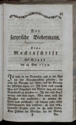6. Blatt den 24. May 1788