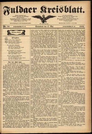 Zweite Ausgabe vom Samstag, den 17. Mai 1902.