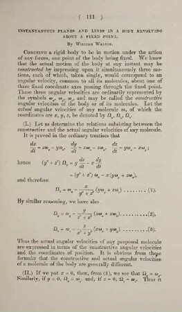 Instantaneous planes and lines in a body revolving about a fixed point.