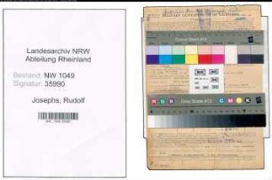 Entnazifizierung Rudolf Josephs , geb. 25.05.1888 (Spediteur)