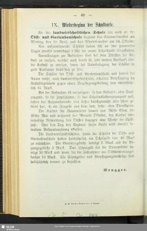 IX. Wiederbeginn der Schulkurse