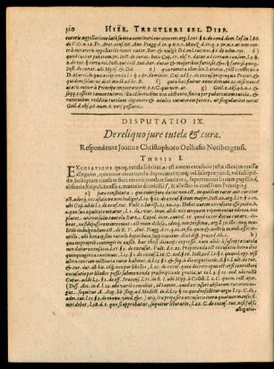 Disputatio IX. De reliquo iure tutelae et curae.