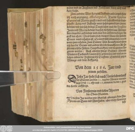 Von dem 1586. Jar / und seinen zufellen.