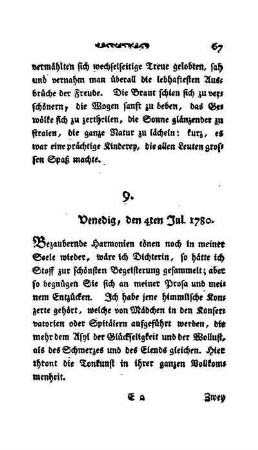 9. - Venedig, den 4ten Jul. 1780.