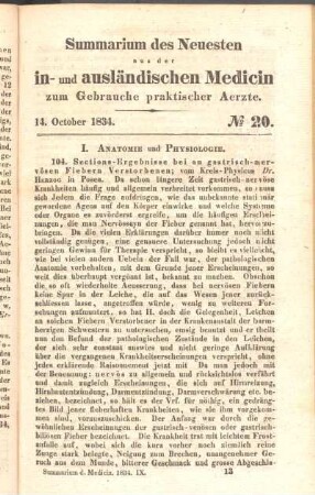 14. October 1834. No 20.