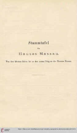 Stammtafel des Hauses Nassau
