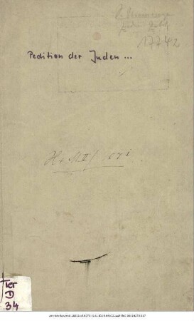 Petition der Juden im Herzogthum Meiningen an die Hohe Ständekammer im Mai 1847