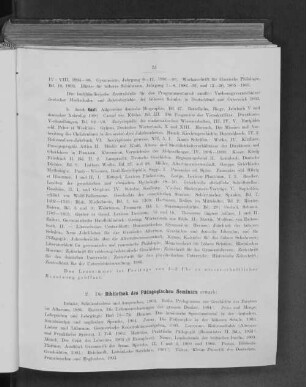 2. Die Bibliothek des Pädagogischen Seminars erwarb: