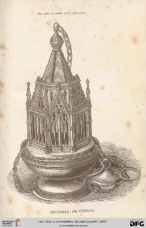 A Thurible, or censer. In the possession of William Wells, Esq. of Holme Lodge, Huntingdonshire