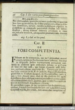Caout II. De Fori Competentia