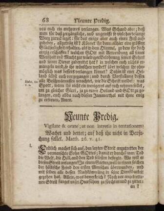 Neunte Predig. - Zehende Predig.