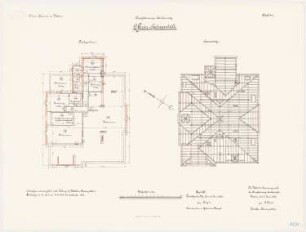 Offizierskasino der Alice-Kaserne, Mainz: Grundriss Dachgeschoss, Sparrenlage 1:100