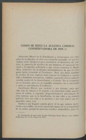 Cómo se hizo la alianza liberal-conservadora de 1858