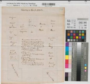 Münster (Münster) Appellationsgericht (Oberlandesgericht) Grundriß Erdgeschoß mit Bezeichnung der Raumnutzung 1879 o.M. 33,5 x 40,5 Skizze Studienfonds Münster Nr. 11032