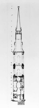 Halle (Saale), Roter Turm, Querschnitt von Süden nach Norden