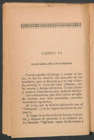 Capítulo VI : La guarida de los bandidos