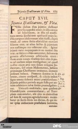 Caput XVII. Jejunia Israëlitarum, & Vota.