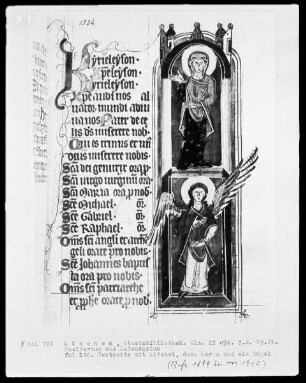 Psalterium mit Kalendarium — Maria und ein Erzengel, Folio 146recto