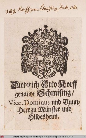 Wappen des Dietrich Otto Korff Schmising