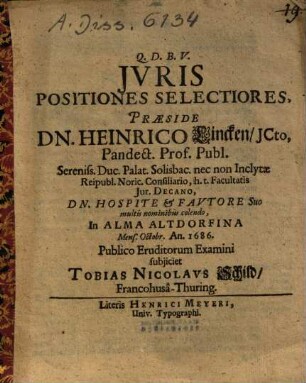 Iuris Positiones Selectiores