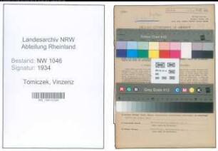 Entnazifizierung Vinzenz Tomiczek , geb. 19.03.1918 (Landarbeiter)