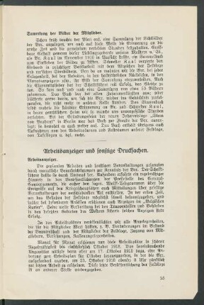 Arbeitsanzeiger und sonstige Drucksachen.