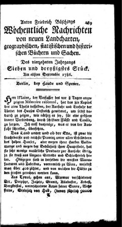Sieben und dreyßigstes Stück
