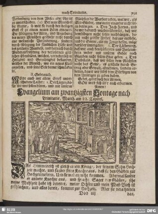[Evangelium und Epistel am zwantzigsten Sontage nach Trinitatis]