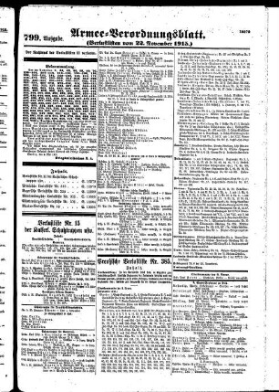 799. Ausgabe. Montag, 22. November 1915