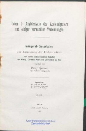 Ueber O. Acylderivate des Acetessigesters und einiger verwandter Verbindungen