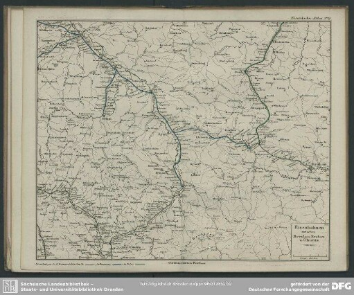 Eisenbahn-Atlas N° 9. XII. Eisenbahnen zwischen Breslau, Krakau u. Olmütz