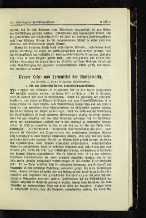 Neuere Lehr- und Lernmittel der Mathematik
