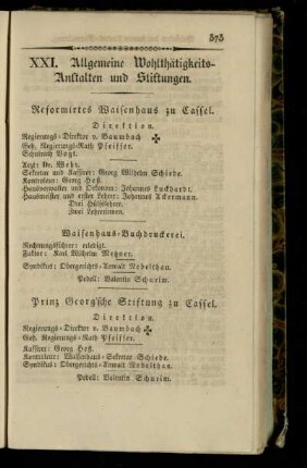 Allgemeine Wohlthätigkeits-Anstalten und Stiftungen