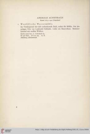 Gemälde des 19. Jahrhunderts (Nr. 1-113) und Tafeln 1-66